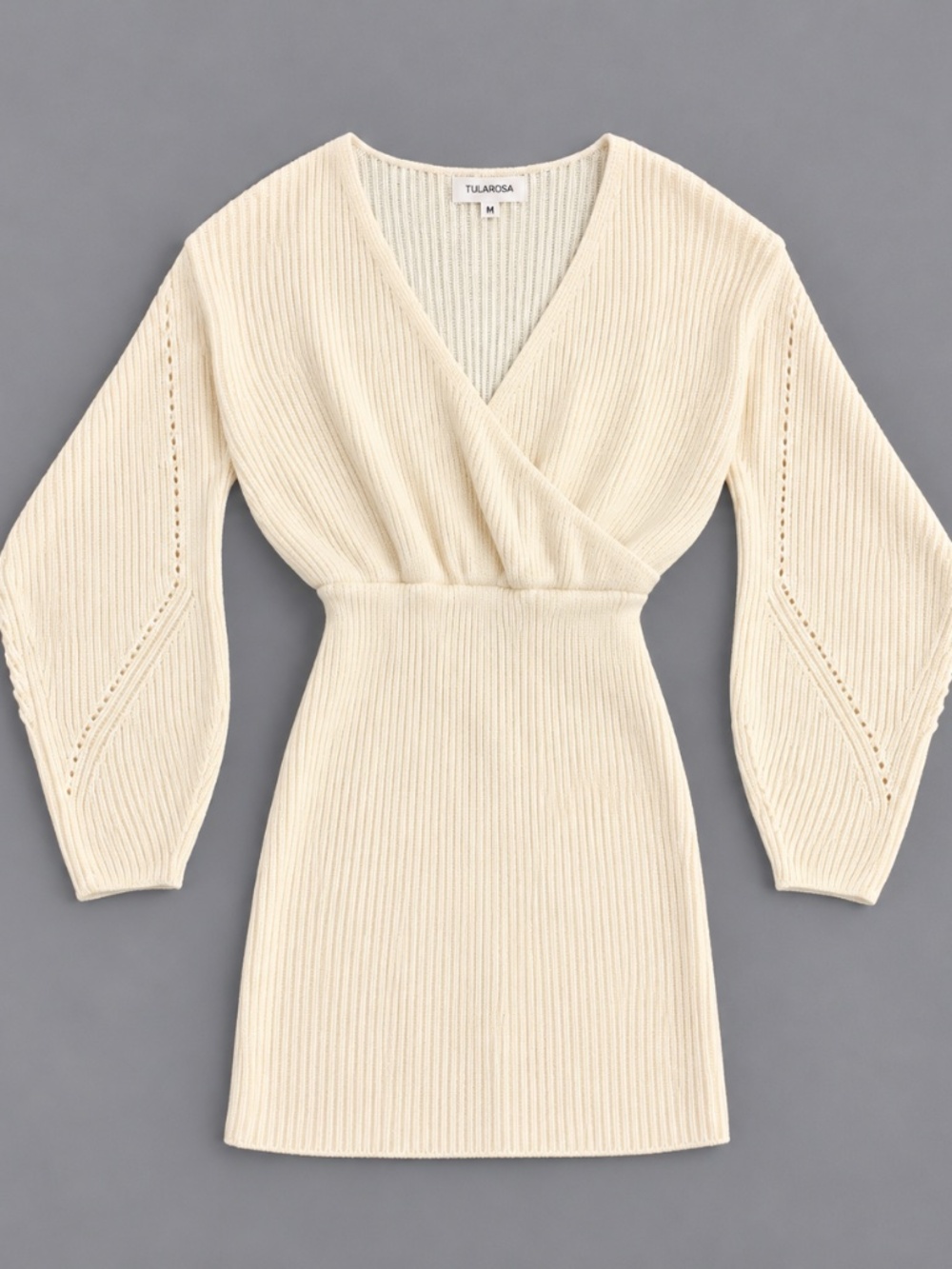 Tularosa Ivory Knit Wrap Mini Dress – Size M
